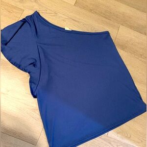 Royal blue one shoulder top